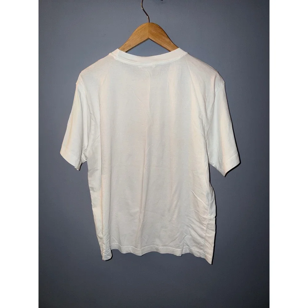 Monki White Dolphin Ocean Graphic Print T-Shirt Mens Medium Relaxed Crewneck - Picture 3 of 4
